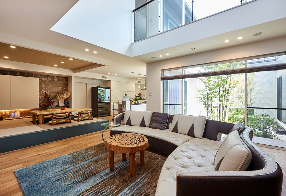 木造住宅でも耐震性と両立した大開口リビングのイメージ