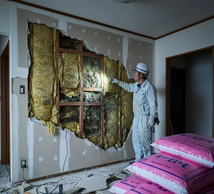 かびたグラスウール