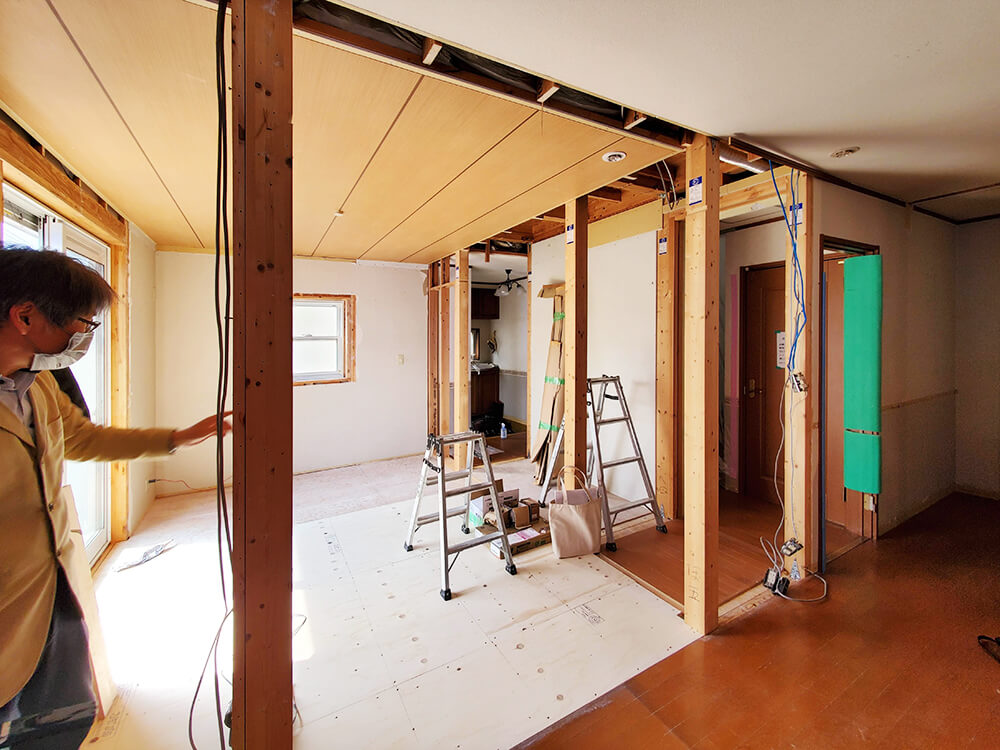 耐力壁を撤去して補強壁を追加する必要がある状況