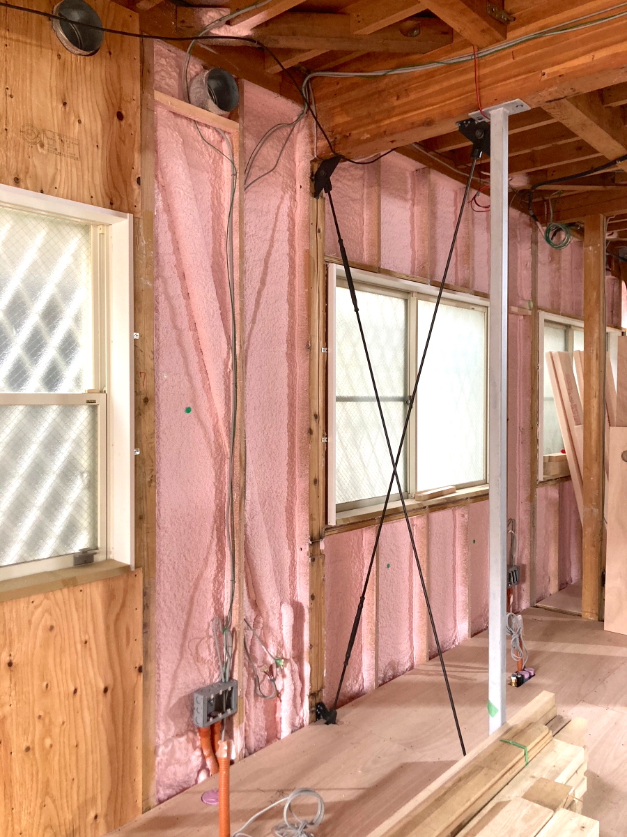 壁撤去による補強フレームの施工イメージ