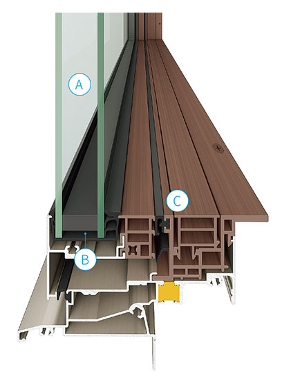LIXILの高性能ハイブリッド窓TW。アルミと樹脂を組み合わせ、スリムな枠と強度を両立