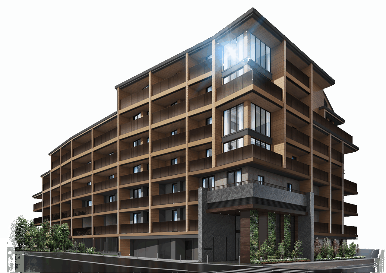 都市部の中高層マンション外観